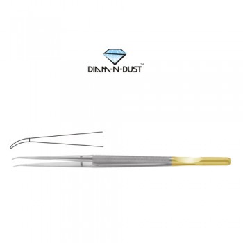 Diam-n-Dust™ Micro Suturing Forcep Curved - With Counter Balance Stainless Steel, 25 cm - 9 3/4"